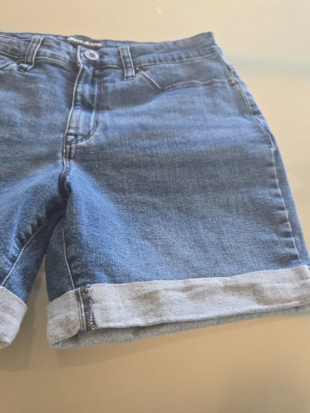 DKNY Blue Denim Roll-Cuff Women's Shorts
